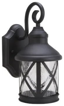 Boston Harbor LT-H01 Single Light Outdoor Wall Lantern, 120 V, 60 W, A19 or CFL Lamp, Steel Fixture,