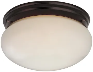 Boston Harbor Two Light Round Ceiling Fixture, 120 V, 60 W, 2-Lamp, A19 or CFL Lamp, Bronze Fixture