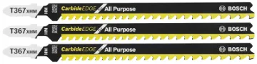 Bosch T367XHM3 Jig Saw Blade, 0.35 in W, 5-1/4 in L, 5/7 TPI, Carbide Cutting Edge