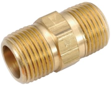 Anderson Metals 756122-04 Pipe Nipple, 1/4 in, MPT, Brass, 1 in L