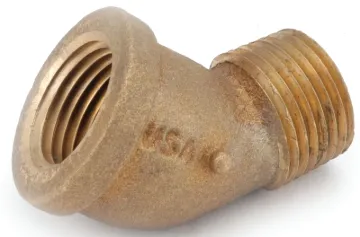 Anderson Metals 738124-12 Street Pipe Elbow, 3/4 in, FIP x MIP, 45 deg Angle, Brass, Rough, 200 psi