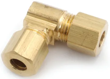 Anderson Metals 750065-04 Tube Union Elbow, 1/4 in, 90 deg Angle, Brass, 300 psi Pressure