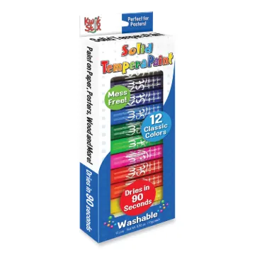 Kwik Stick Tempera Paint, 3.5", Assorted Colors, 12/Pack
