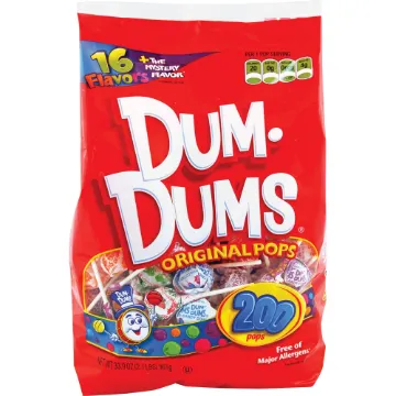 Dum-Dum-Pops, Assorted, Individually Wrapped, 33.9 oz, 200/Pack