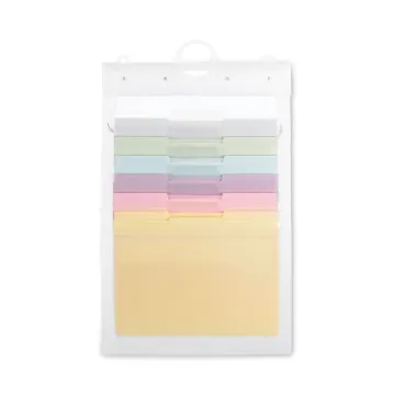 Cascading Wall Organizer, 6 Sections, Letter Size, 14.25" x 24.25", Blue, Clear, Gray, Green, Orange