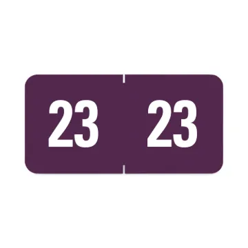 Yearly End Tab File Folder Labels, 23, 0.5 x 1, Purple, 25/Sheet, 10 Sheets/Pack