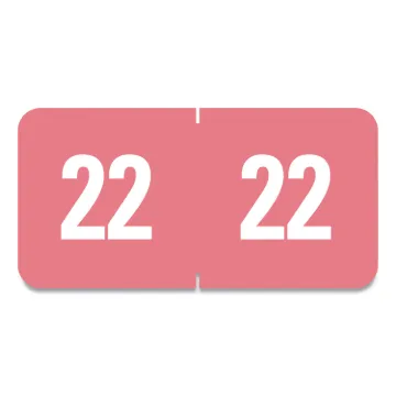 Yearly End Tab File Folder Labels, 22, 0.5 x 1, Pink, 25/Sheet, 10/Sheets per Resealable Pegboard Di