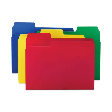 SuperTab Top Tab File Folders, 1/3-Cut Tabs: Assorted, Letter Size, 0.75" Expansion, Polypropylene,