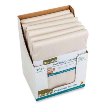100% Recycled Paper Packing Sheets, 24" x 24", Natural, 20/Pack