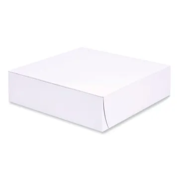 Bakery Boxes, Standard, 9 x 9 x 2.5, White, Paper, 250/Carton