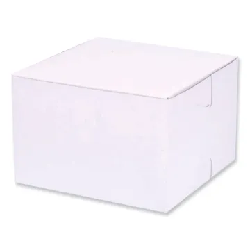 Bakery Boxes, Standard, 6 x 6 x 4, White, Paper, 250/Carton