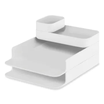 Portable Caddy, 6 Compartments, Plastic, 12.75 x 7.25 x 8.5, White, Ships in 1-3 Business Days