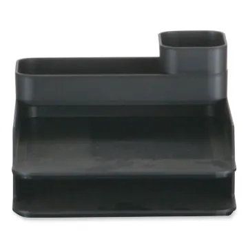 Plastic Stacking Desktop Sorter Set, 4 Sections, 10" x 12.25" x 6.25", Black, Ships in 1-3 Business