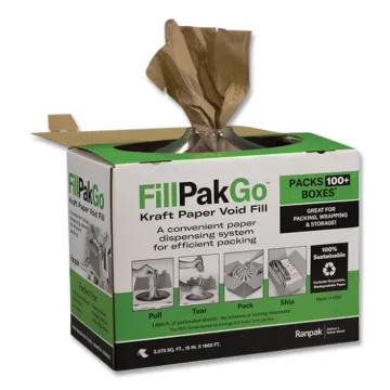 FillPakGo Kraft Paper, 15" x 1,660 ft Roll in Dispenser Box