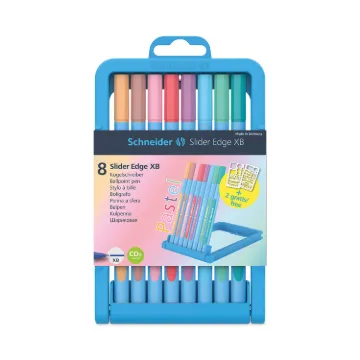Slider Edge XB Pastel Ballpoint Pens with Convertible Case/Stand, Stick, Extra-Bold 1.4mm, Assorted