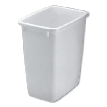 Rubbermaid FG280500WHT Waste Basket, 21 qt Capacity, Rectangular, Plastic, White, 9 in W, 12.9 in D,