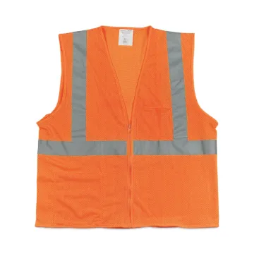 ANSI Class 2 Hook and Loop Safety Vest, 2X-Large, Hi-Viz Orange