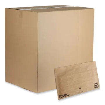 EverTec Curbside Recyclable Padded Mailer, #4, Kraft Paper, Self-Adhesive Closure, 14 x 9, Brown, 15