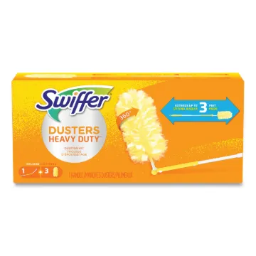 Swiffer 44750 Cleaning Duster, White Fiber Head, Plastic Handle