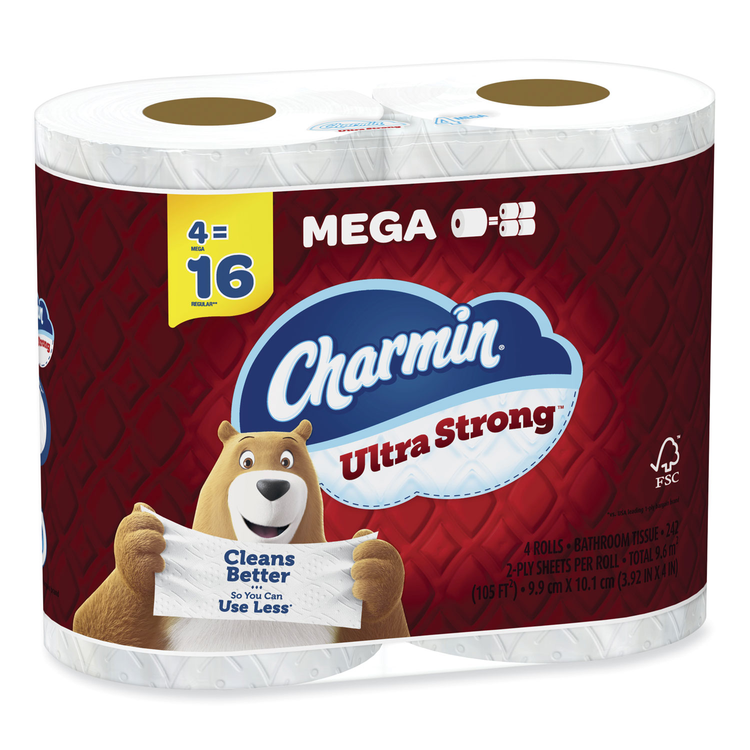 Ultra Strong Bathroom Tissue, Septic Safe, 2Ply, White, 242 Sheet/Roll