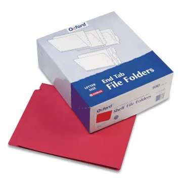 Colored End Tab Folders with Reinforced Double-Ply Straight Cut Tabs, Letter Size, 0.75" Expansion,