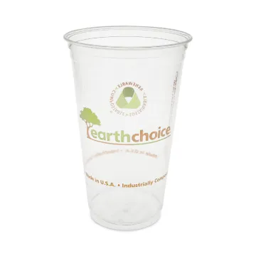 EarthChoice Compostable Cold Cup, 24 oz, Clear/Printed, 580/Carton