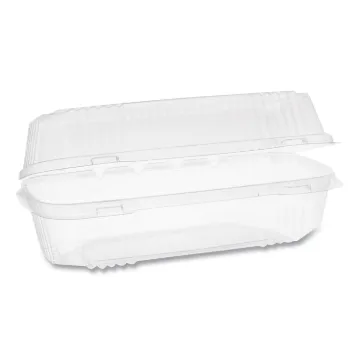 ClearView SmartLock Hinged Lid Container, Hoagie Container, 27 oz, 9.25 x 4.5 x 3, Clear, Plastic, 2