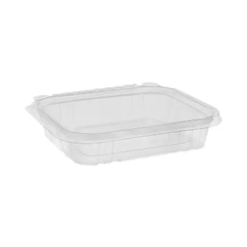 EarthChoice Tamper Evident Recycled Hinged Lid Deli Container, 16 oz, 7.25 x 6.38 x 1, Clear, Plasti