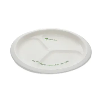 EarthChoice MealMaster Container with Lid, 32 oz, 8" dia x 2.12" h, 1-Compartment, Black/Clear, Plas