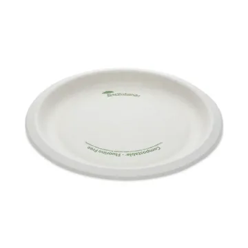 EarthChoice Pressware Compostable Dinnerware, Plate, 9" dia, White, 450/Carton