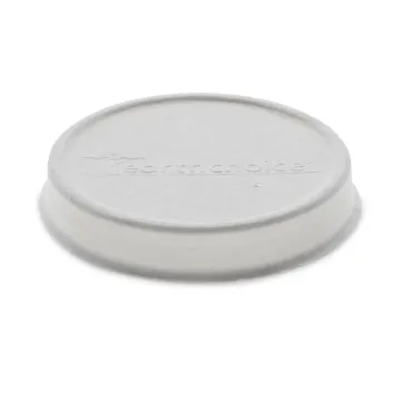 EarthChoice Compostable Soup Cup Lid, For 8-16 oz Soup Cups, 4" Diameter, White, Sugarcane, 500/Cart