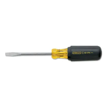 Vinyl Grip Standard Tip Screwdrivers, 1/4 in, 8 1/4 in Long, Standard Blade