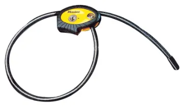Python Adjustable Locking Cable, 3/8 in dia, 6 ft Length, Black