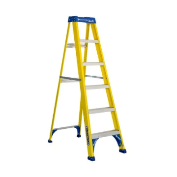 Louisville FS2006 Step Ladder, 124 in Max Reach H, 5-Step, 250 lb, Type I Duty Rating, 3 in D Step,