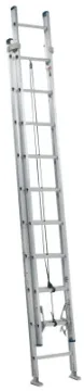 Louisville AE2200 AE2240 Extension Ladder, 37 ft 3 in H Reach, 300 lb, 40-Step, 1-1/2 in D Step, Alu