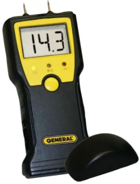 GENERAL MMD4E Moisture Meter, 5 to 50% Wood, 1.5 to 33% Building Materials, 0.1 % Accuracy, LCD Disp