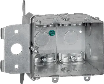 Steel City MB238ADJ Wall Box, 1-Outlet, 1-Gang, 8-Knockout, 1/2 in Knockout, Steel, Silver, Galvaniz