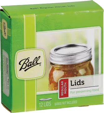 Ball 1440032000 Regular Mouth Mason Jar Lid, Steel
