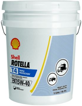 Shell Rotella T4 Series 550045128 Engine Oil, 15W-40, 5 gal Package, Pail