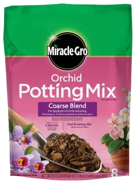 Miracle-Gro 74778300 Orchid Potting Mix Coarse Blend, 8 qt Package, Bag