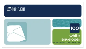 TOP FLIGHT 6900312 Envelope, White, 100, Box