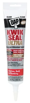 DAP KWIK SEAL ULTRA 18915 Siliconized Sealant, Clear, 0 to 170 deg F, 5.5 oz Package, Tube