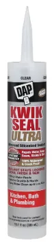 DAP KWIK SEAL ULTRA 18898 Siliconized Sealant, Clear, 0 to 170 deg F, 10.1 oz Package, Cartridge