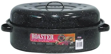 Granite Ware F0509-2 Roaster, 15 lb Capacity, Porcelain/Steel, Black, Dark Enamel, 18 in L, 12-1/4 i
