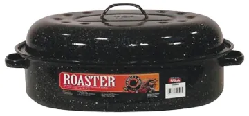 Granite Ware F0508-2 Roaster, 10 lb Capacity, Porcelain/Steel, Black, Dark Enamel, 15 in L, 10 in W,
