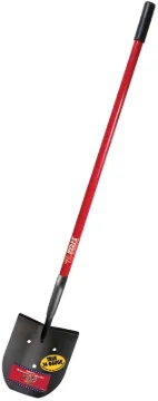 BULLY Tools 92704 Rice Shovel, 9-1/4 in W Blade, 14 ga Gauge, Steel Blade, Fiberglass Handle, Long H