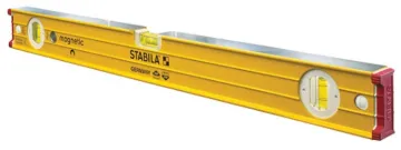Stabila 38624 I-Beam Level, 24 in L, 3 -Vial, Magnetic, Aluminum, Yellow