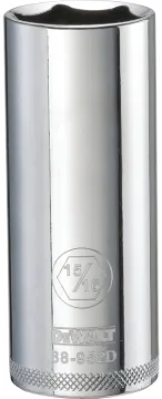 DeWALT DWMT88952OSP Drive Socket, 15/16 in Socket, 1/2 in Drive, 6 -Point, Vanadium Steel, Polished