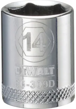 DeWALT DWMT86309OSP Hand Socket, 14 mm Socket, 3/8 in Drive, 6 -Point, Vanadium Steel, Polished Chro