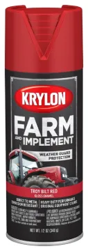 Krylon K01960777 Farm and Implement Paint, High-Gloss, Troy Bilt Red, 12 oz